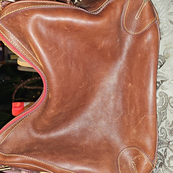 Dooney & Bourke Brown Leather Shoulder Bag,  Florentine,Italian